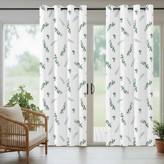 Leaf Outdoor Curtains for Patio Summer Jugal Leaves Pastoral Plant Waterproof - Image 6