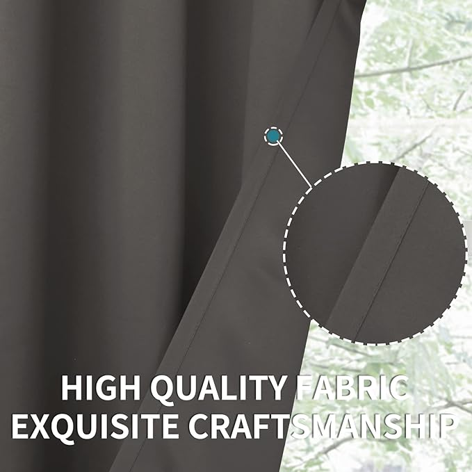 BGment Blackout Curtains - Grommet Thermal Insulated Room Darkening Bedroom and Living Room Curtains, Set of 2 Panels (52 x 120 Inch, Grey)