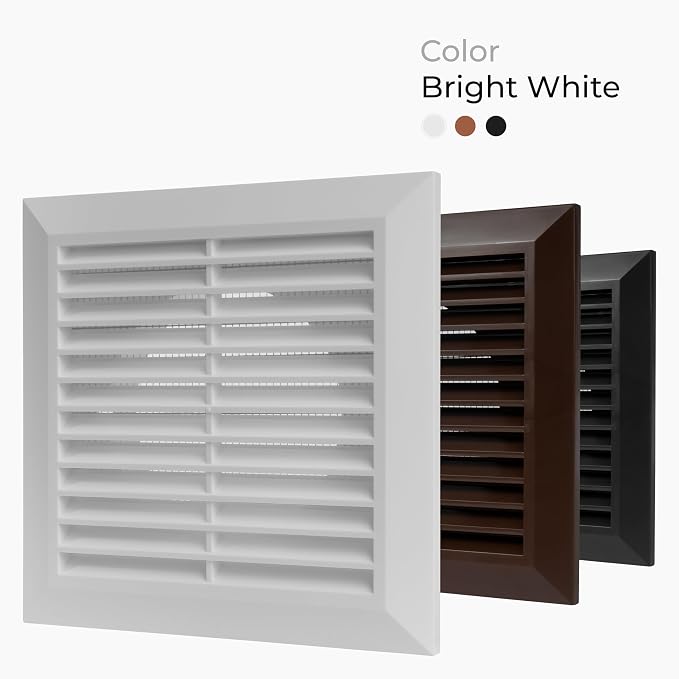 4 Inch Fit - White Plastic Vent Cover - Exhaust Dryer Vent Cover - Built-in - Image 2