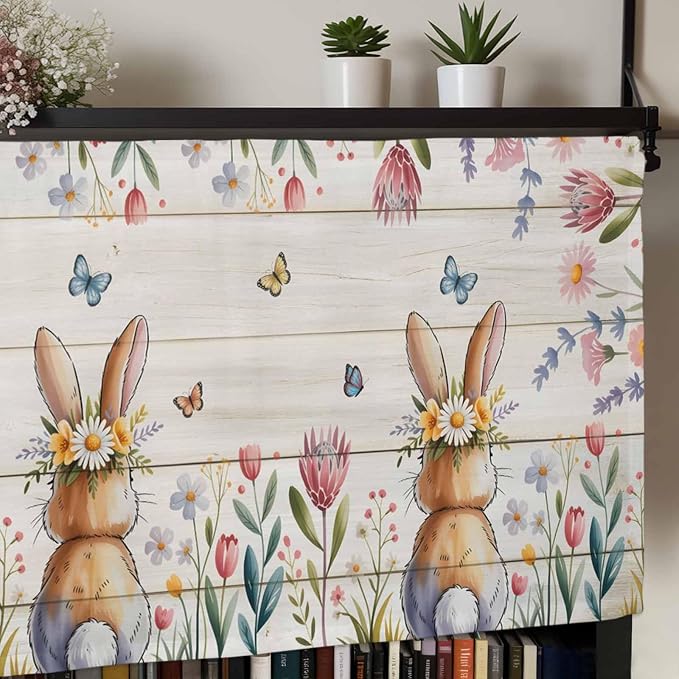 Easter Curtain Valances for Windows, Kitchen Valance Window Treatment, Spring - Image 7