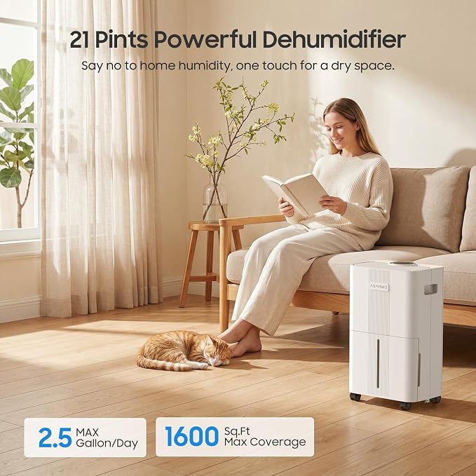 1600 Sq.ft Dehumidifier for Basement, 21 Pints Dehumidifiers for Home - Image 2