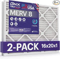 BNX 16x20x1 MERV 8 Air Filter 2 Pack by BNX