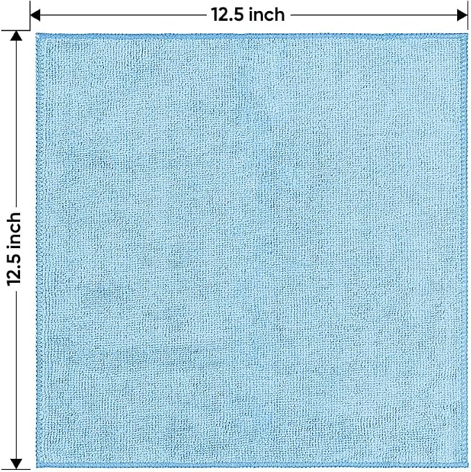 HOMEXCEL Blue Microfiber Cleaning Cloth 12 Pack, 12.5 x 12.5 inch Microfiber - Image 7