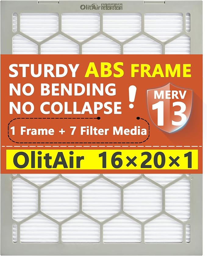 16x20x1 MERV 13 Air Filter, AC Furnace Air Filter, Reusable ABS Plastic Frame - Image 7