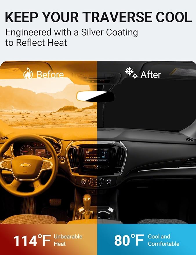 Proadsy 2026 Upgrade Front Windshield Sun Shade Foldable Sunshade Protector - Image 5