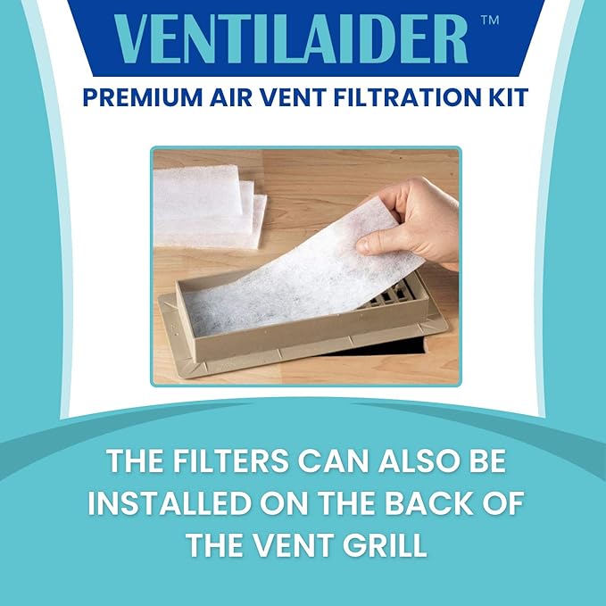 Ventilaider Complete Air Vent Register Filter Set Cut To Fit Any Size 16" x 60" - Image 3