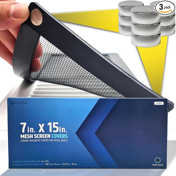 Powerful Magnetic Vent Screen Mesh Covers that Will Never Move or Fall by HMmagnets