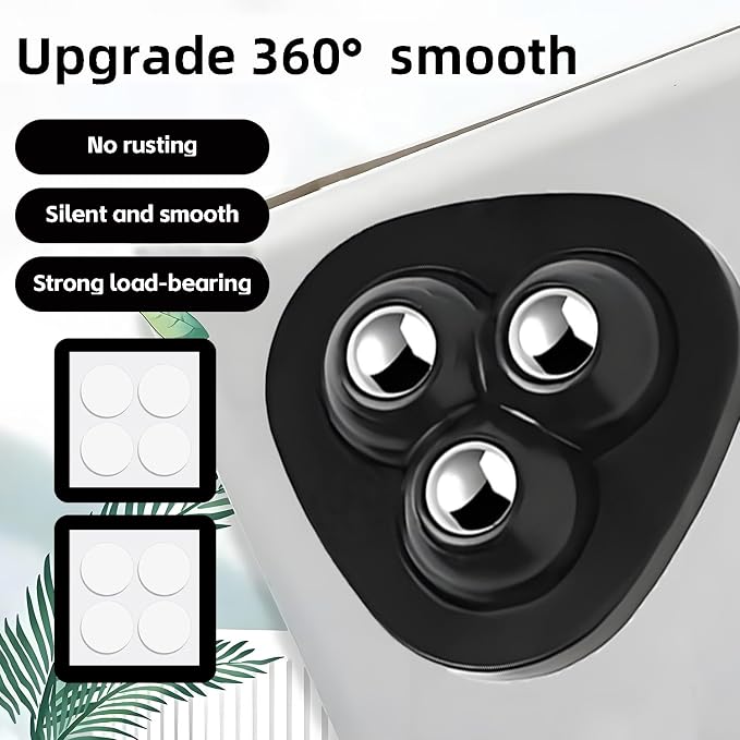 Appliance Slider, 8 Pack Self Adhesive Mini Caster Wheels, Appliance Rollers - Image 3