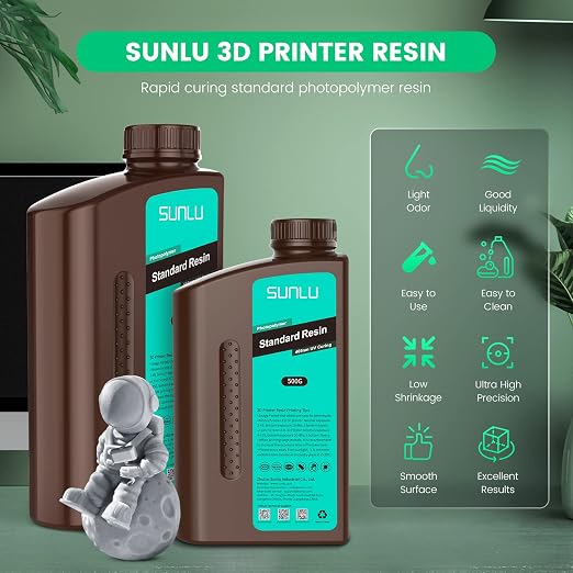 SUNLU 3D Printer Resin 2kg, Fast Curing Standard 3D Resin - Image 2