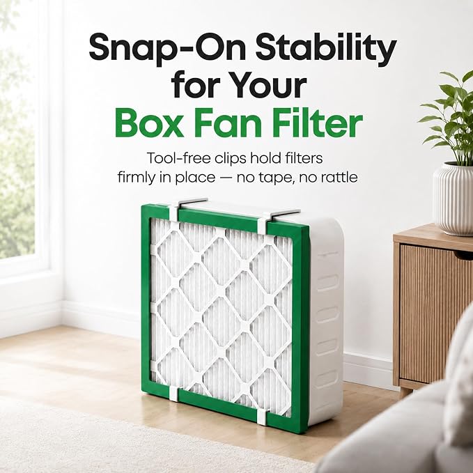 Updated 2 Sets Box Fan Filter Clips, Air Filter Holder Sealed No-Gap - Image 7