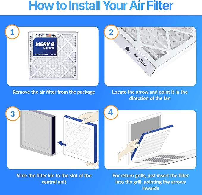 Filter King 20.5x20x1 Air Filter | 4-PACK | MERV 8 HVAC Pleated A/C Furnace - Image 4