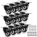 1.5" Casters Set of 12 Heavy-Duty Industrial Caster Wheels PU No Noise Wheels by GcFoir