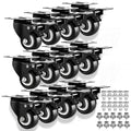 1.5" Casters Set of 12 Heavy-Duty Industrial Caster Wheels PU No Noise Wheels by GcFoir