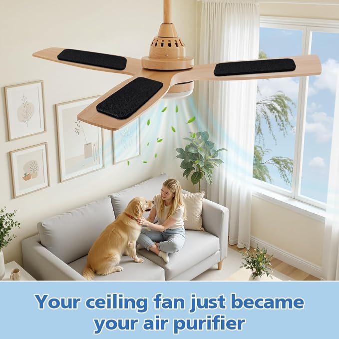 20 Pack Ceiling Fan Filters for Blades, Activated Coconut Shell Carbon Fan - Image 7