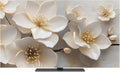 Spring Flower White Tulip Indoor TV Cover, Elastic TV Screen Protector by Unknown
