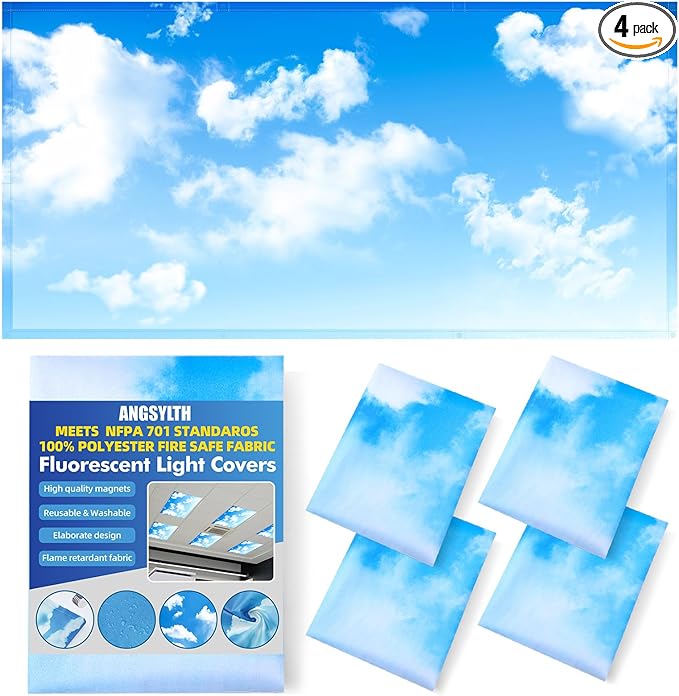 ANGSYLTH 4 Pcs Fluorescent Light Covers by ANGSYLTH