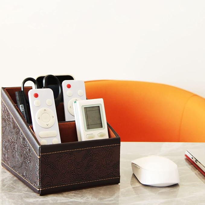 2 Pack PU Leather Remote Control Holder Storage Container - Image 6