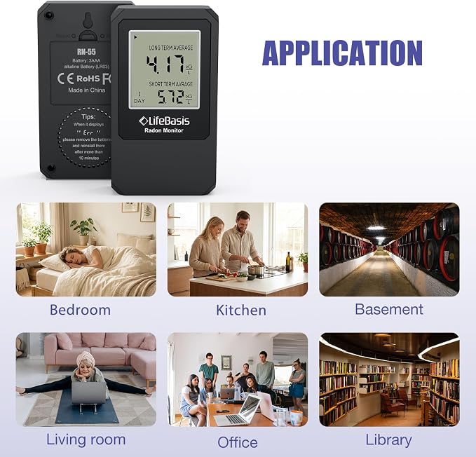 LifeBasis Radon Detector, Portable Radon Tester - Image 8