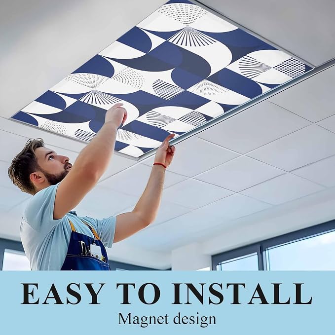 4 Pack Dark Blue Circular Fluorescent Light Covers - Image 2