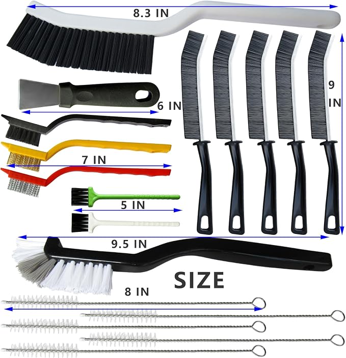 CRAFNEW 18Pcs Stiff Bristle Crevice Cleaning Brush Set, All Purpose Detail - Image 6