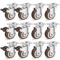 Nefish 2 Inch Casters Wheels 12 Pack, TPR Rubber Casters Wheels by Nefish