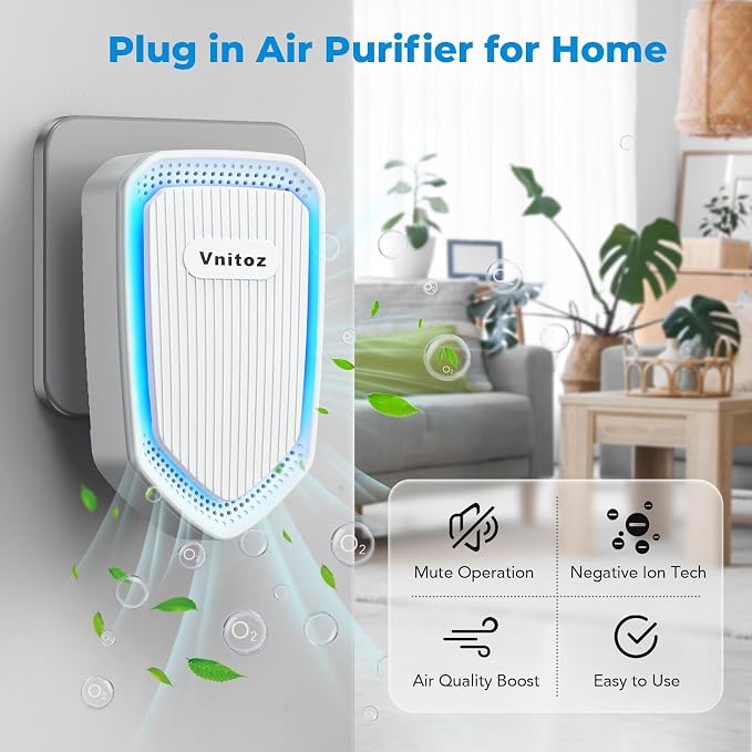 Air Ionizers Plug In Negative Ion Air Purifiers Quiet Air Freshener - Image 2