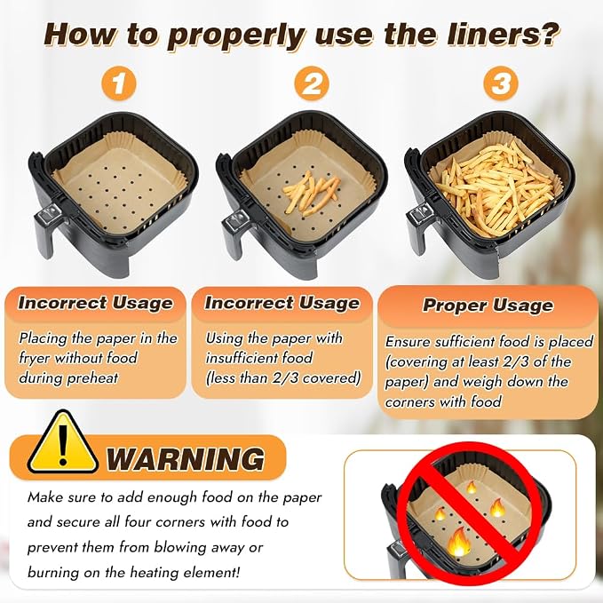BYKITCHEN Perforated Air Fryer Liners - Image 8