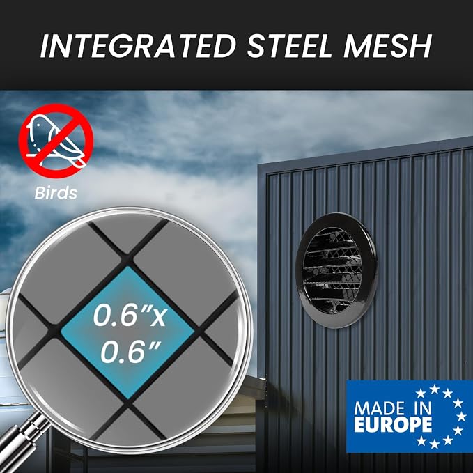 Repa Market 10 Inch Heavy-Duty Black Aluminum Alloy Gable Vent - Image 4