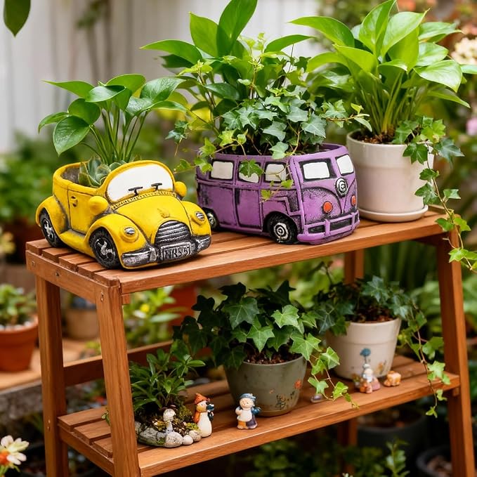 4 Pack Colorful Planters Pots, Indoor Small Plants Pots - Image 7