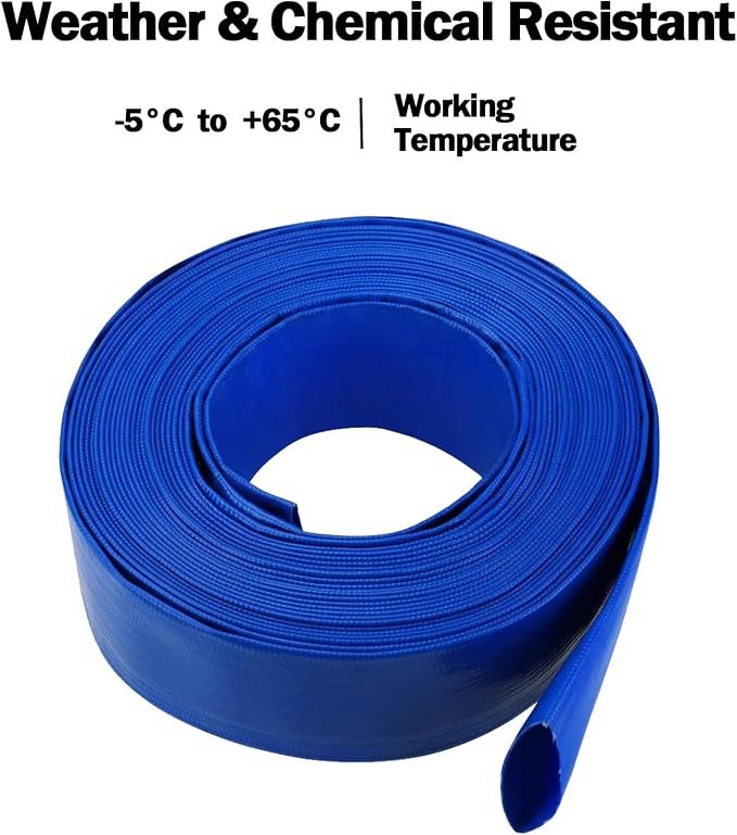 Eastrans 1-1/4''x100ft Blue PVC Lay-Flat Backwash Hose - Image 9