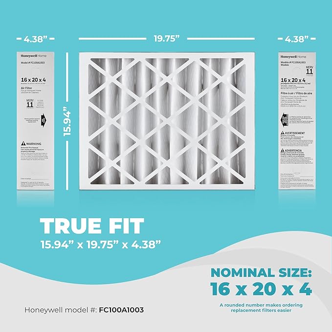 16x20x4 Air Filter Replacement MERV 11, FC100A1003 Pleated HVAC AC Furnace - Image 2