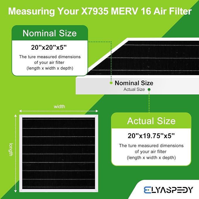 2026 New X7935 MERV 16 Air Filter Bundle 4-Pack, Carbon Clean Healthy Climate - Image 4