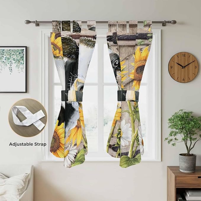 Retro Farmhouse Flower Bedroom Curtains 72 Inch Length, Window Curtains Tab Top - Image 5