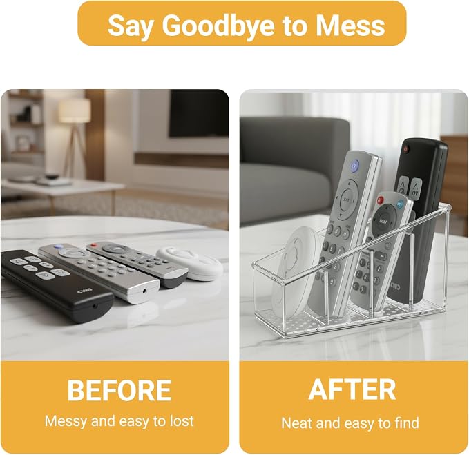 Clear TV Remote Control Holder, PET Remote Caddy - Image 4