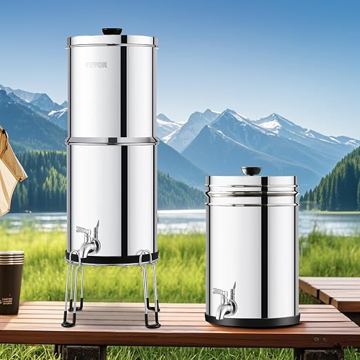 VEVOR Gravity-fed Water Filter System, 2.25G 304 Stainless-Steel Countertop - Image 8