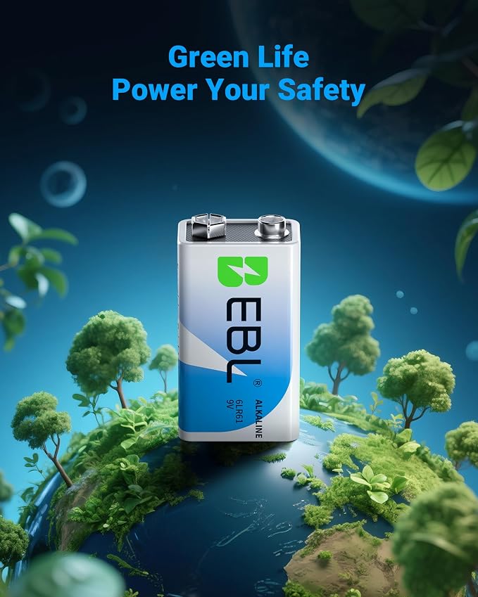 EBL 9V Batteries 8 Pack, Alkaline Power 9 Volt Battery, 7-Year Shelf Life | - Image 6