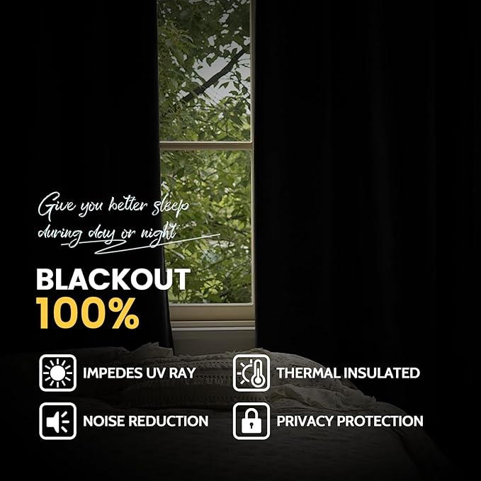 Yakamok 100% Blackout Curtain Panels 84 inches Cold and Light Blocking Drapes for Nursery, 2 Thick Layers Thermal Insulated Draperies (2 Pieces, 50 Wide Each Panel, Sage Front with White Backing)