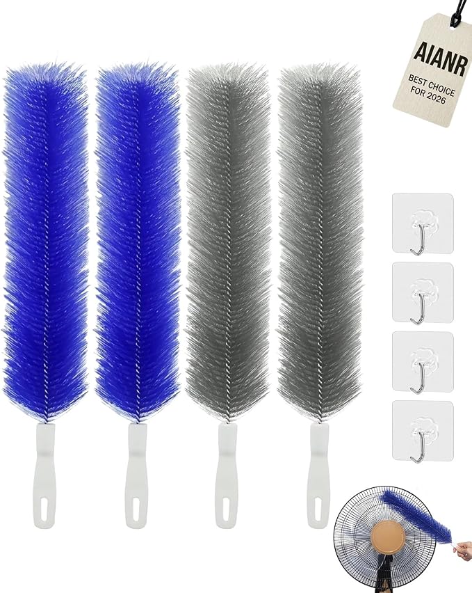 Bendable Microfiber Head Reusable Dust Remover Fan Cleaning Brush Flexible by AIANR