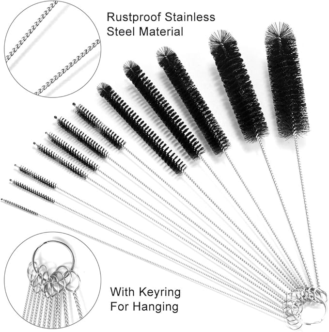 9.5 Inch Long Straw Cleaner Brush Set, 12 Pack Straw Pipe Cleaner Brush Set | - Image 5