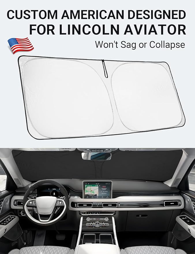 Proadsy Windshield Sun Shade for Lincoln Aviator 2020-2025 2026 4-Layer - Image 2