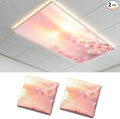 2 Pack Sunset Cherry Blossom Decorative Ceiling Light Covers, Magnetic 4x2 Ft by AOHMPT