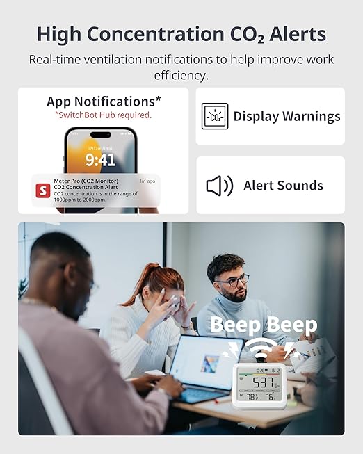 SwitchBot CO2 Detector, Air Quality Monitor Indoor, CO2 Monitor - Image 4