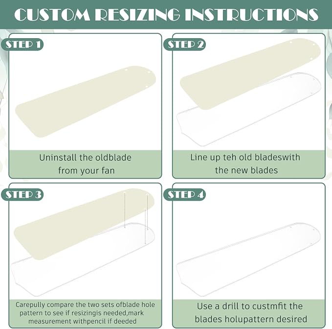 CroBlissful 10 Pcs 16-1/2'' Ceiling Fan Blades - Image 4
