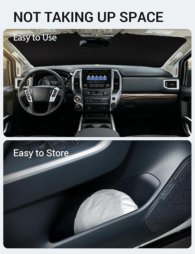Proadsy 2026 Upgrade Windshield Sun Shade Custom Fit 2020-2024 Nissan Titan - Image 9