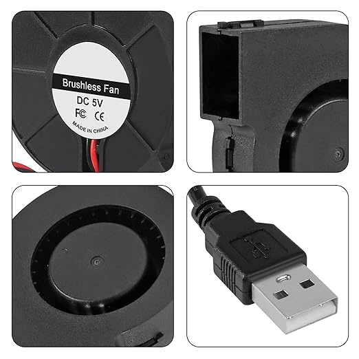 6Pcs 50mm Cooling USB Blower Fan 5015 5V USB 5 Volt Fans Blower Turbine Turbo - Image 2