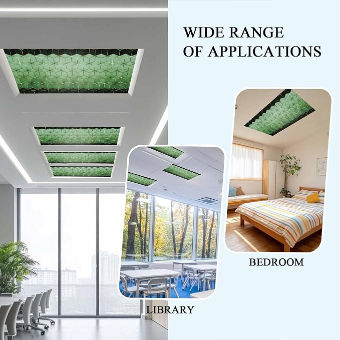 2x4 ft Fluorescent Light Cover for Ceiling Abstract Green Gradient Diamond - Image 7