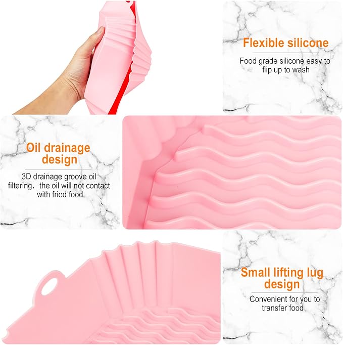 Boribim 2 PCS Square Silicone Air Fryer Liners - Image 6
