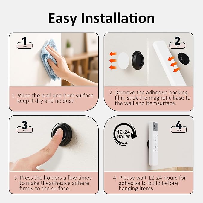Remote Control Holder Magnetic Wall Mount Self-Adhesive, 6 Pack Upgraded - Image 5