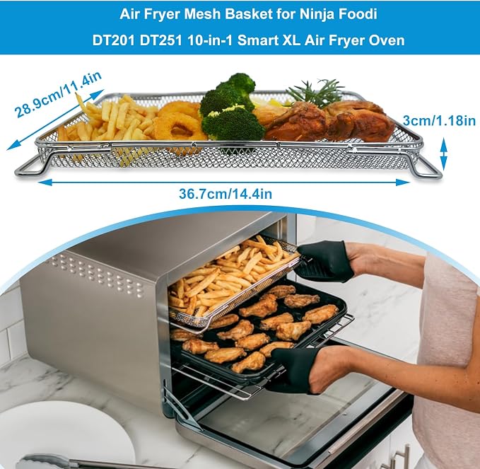 2PCS Air Fryer Stainless Steel Oven Basket - Image 2