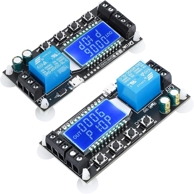 DROK Time Delay Relay 2pcs Controller DC 5V 12V 24V Module Adjustable Trigger by DROK